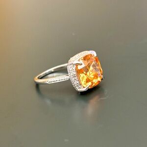 925 Sterling Silver Citrine ring size 8